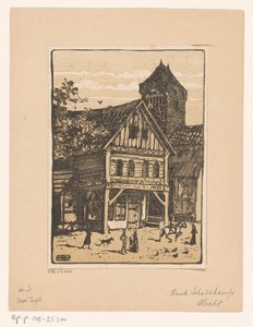 Holzhaus und Steinturm