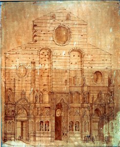 Fassade der Kathedrale (Duomo) von Florenz von Bernardino Barbatelli Poccetti