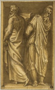 Zwei stehende Gefangene in einer Nische von Bernardino Campi