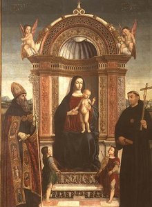 Madonna mit Kind, St. Nikolaus von Tolentino und St. Augustinus