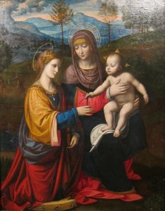 Madonna mit Kind und der heiligen Katharina von Alexandria von Bernardino Luini, Cincinnati Art Museum von Bernardino Luini