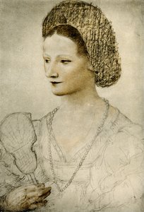 Porträt einer unbekannten Frau mit Fächer von Bernardino Luini
