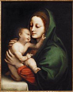 Heilige Maria und Kind, Fragment einer Darstellung im Tempel von Bernardino Luini