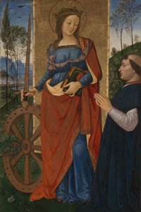 Heilige Katharina von Alexandria mit einem Stifter, ca. 1480