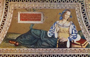 Sibylle von Delphi, Gravur nach Mosaik von Bernardino Pinturicchio