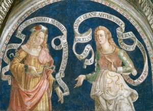 Der Prophet Jeremia und die phrygische Sibylle, von Pinturicchio, Bernardino, Werkstatt (1454-1513). Fresko von Bernardino di Betto (workshop of) Pinturicchio