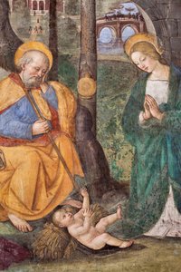 Anbetung der Hirten (Detail) Fresko von Pinturicchio (Bernardino di Betto) (1454-1513) 1484-1492, Kirche Santa Maria del Popolo, Rom, Italien von Bernardino di Betto Pinturicchio