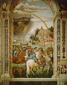 Aeneas Silvius Piccolomini, Sekretär von Kardinal Capranica, kommt in Talamone auf dem Weg zum Konzil von Basel an