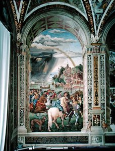 Aeneas Sylvius Piccolomini (1405-64) reist im Winter 1432 zum Konzil von Basel von Bernardino di Betto Pinturicchio