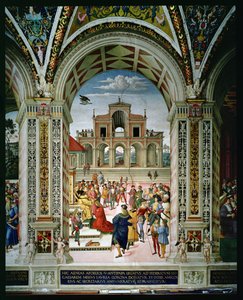 Aeneas Sylvius Piccolomini wird 1442 von Friedrich III. zum Dichter gekrönt