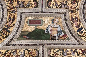 Delphische Sibylle, Detail der Sibyllen (Fresko)