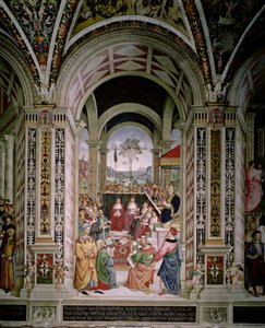 Papst Pius II. (1405-64) leitet den Reichstag von Mantua im Jahr 1459