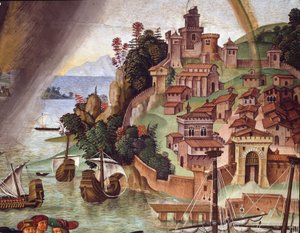 Papst Pius II. geht zum Konzil von Basel (Detail)