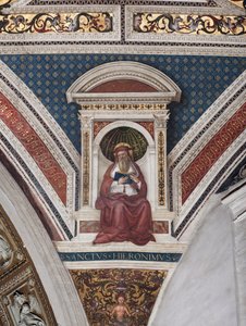 Heiliger Hieronymus, Detail der Kirchenlehrer (Fresko) von Bernardino di Betto Pinturicchio