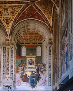 Geschichten von Pius II: Piccolomini zum Kardinal gewählt von Bernardino di Betto Pinturicchio