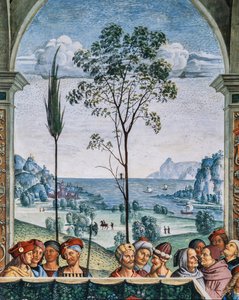 Piccolomini-Bibliothek, Südwestwand: „Pius II. leitet den Reichstag von Mantua, 1. Juni“