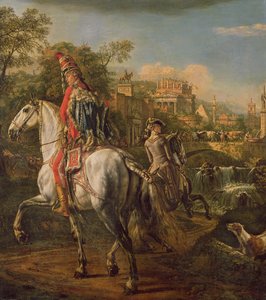 Ein Husar zu Pferd, 1773 von Bernardo Bellotto
