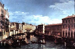 Canal Grande, Venedig, Blick nach Süden zur Rialtobrücke von Bernardo Bellotto