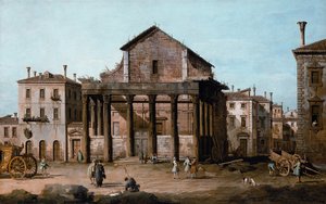 Rom - Der Tempel des Antoninus und Faustina im Forum, ca. 1742-43 von Bernardo Bellotto