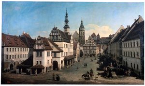 Der Marktplatz in Pirna, um 1752-1755 von Bernardo Bellotto