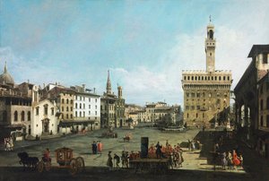 Die Piazza della Signoria in Florenz von Bernardo Bellotto