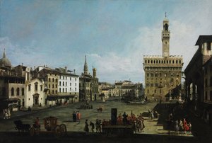 Die Piazza della Signoria in Florenz, 1742 von Bernardo Bellotto