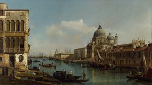 Blick auf den Canal Grande: Santa Maria della Salute und die Dogana vom Campo Santa Maria Zobenigo