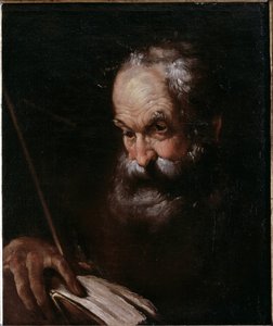 Porträt eines alten Mannes mit einem Buch