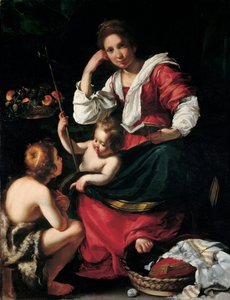 Jungfrau und Kind mit Johannes dem Täufer als Junge, ca. 1620 von Bernardo Strozzi