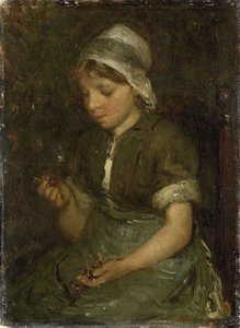 Mädchen mit Kirschen von Bernardus Johannes Blommers or Bloomers