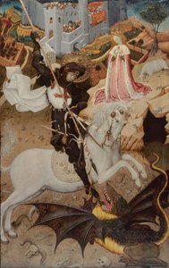 Heiliger Georg tötet den Drachen, 1434-1435 von Bernat Martorell the Elder