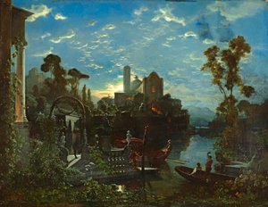 Oberitalienische Mondscheinlandschaft