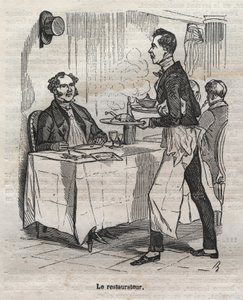 Der Restaurateur - Gravur in Die Physiologie des Geschmacks von Jean Anthelme Brillat Savarin von Bertall
