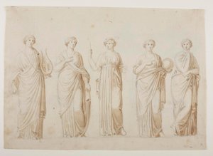 Die Musen Terpsichore, Erato, Clio, Urania und Polyhymnia von Bertel Thorvaldsen