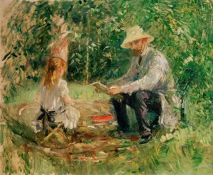 Eugène Manet und seine Tochter im Garten
