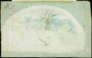 Fächer darstellend Bougival, 1884 von Berthe Morisot