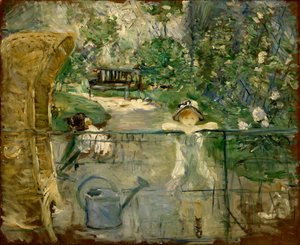 Kleine Mädchen im Garten oder der Korbstuhl, 1885
