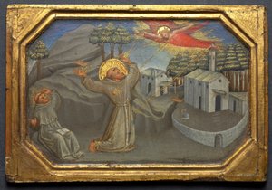 Der heilige Franz von Assisi empfängt die Stigmata (um 1430) von Bicci di Lorenzo