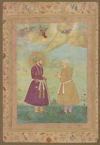 Shah Jahan mit Asaf Khan aus dem späten Shah Jahan Album, abgelöstes Manuskriptfolio, ca. 1640