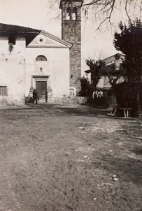 Album des Ersten Weltkriegs in Friaul-Julisch Venetien: die Kirche von Soleschiano Manzano, 01-03/1916