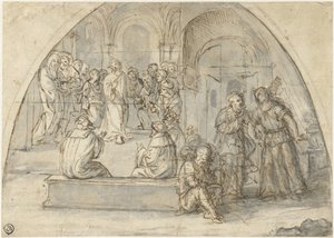 Zwölfjähriger Christus im Tempel und die Befreiung des Petrus von Boccaccio Boccaccino (attributed to)