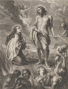 Die heilige Teresa von Avila, die für Bernardino de Mendoza Fürsprache einlegt, ca. 1640-59 von Boetius Adams Bolswert