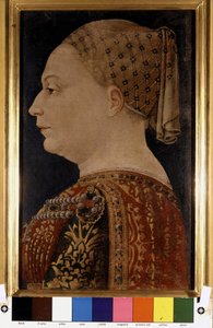 Porträt von Bianca Maria Visconti, Ehefrau von Francesco Sforza (1401-1466) von Bonofacio Bembo um 1470. Pinacoteca di Brera, Mailand von Bonifacio Bembo