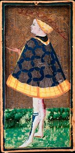 Valet de denier Karte (Tarotspiel von Bonifacio Bembo) von Bonifacio Bembo