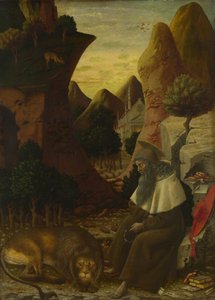 Der heilige Hieronymus in einer Landschaft, ca. 1440 von Bono da Ferrara