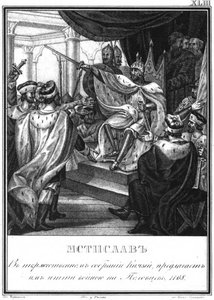 Großfürst Mstislaw Isjaslawitsch von Kiew, 1168 aus Illustrierter Karamzin, 1836 von Boris Artemyevich Chorikov