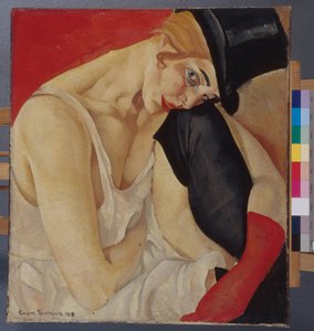 Frau mit Zylinder