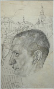 Porträt von Alexander Kerensky 1881-1970, 1924 von Boris Dmitrievich Grigoriev