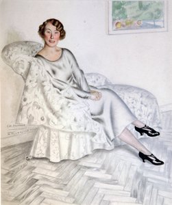 Dame im Innenraum von Boris Mikhailovich Kustodiev