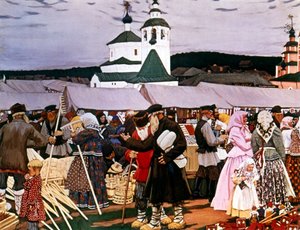 Jahrmarkt von Boris Mikhailovich Kustodiev